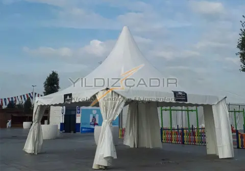 Perdeli açık kubbeli çadır